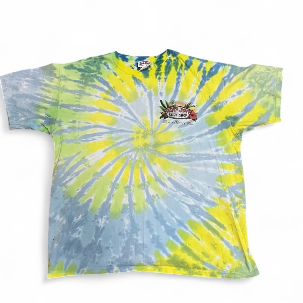 Ron Jon Tie-Dye T-Shirt - Blue and Yellow XL Mens